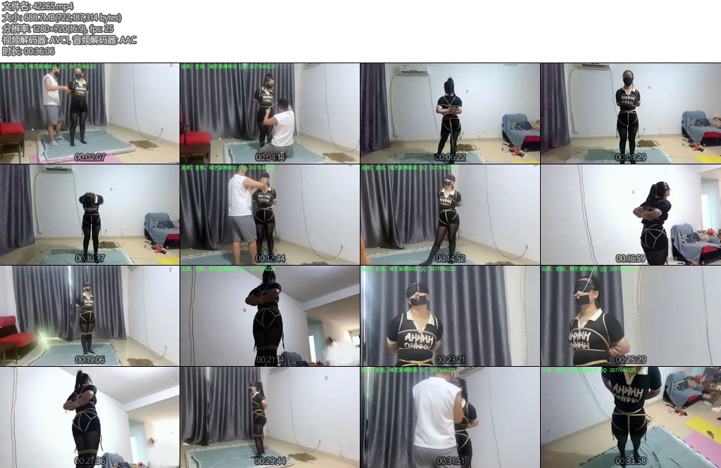 [可乐inrey] 还不上欠债的柯莹以缚抵债债柯莹站立日式鼻夹牵引强制抬头费力挣脱后发现挣脱不掉-丝依依