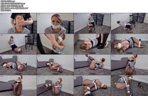 [欧美绳艺] Lil Missy UK in Secretary gets taped up and shoe gag-丝依依