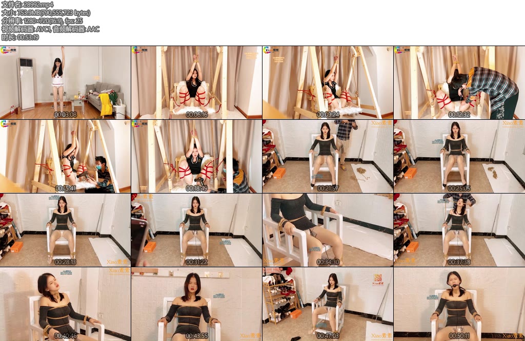 [xiao素素] 美女佳佳椅子捆绑电击-丝依依