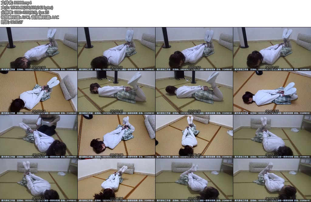 [新月原创] 雪莹清纯女大学的宿舍8字铐驷马铐JK白丝运动鞋各种挣扎-丝依依