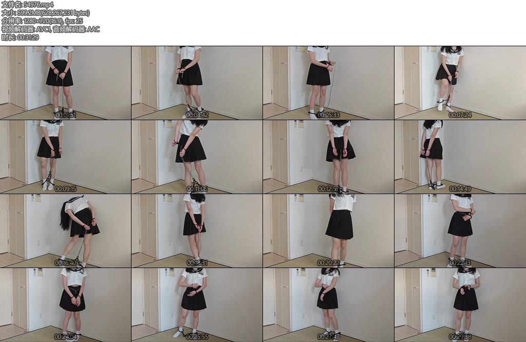 [kiki原创] jk白袜黑色手铐与黑铁脚镣挣扎-丝依依