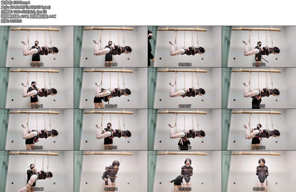 [美曦原创] 竹竿驷马吊缚空中榨汁驷马紧缚吊在空中无法挣脱的的束缚感吊了半个小时终于求饶了5.5大口球电击SP强制榨汁白丝-丝依依
