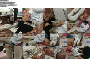 [亚洲绳艺] 白丝袜直臂捆绑五花大绑捆着腿不耽误玩手机-丝依依