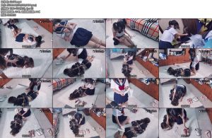 [BadCat] 剧情双女气味系臭鞋绑脸不良小偷捆绑房主TK折磨房主挣脱后反擒小偷原味强行塞嘴TK报复臭鞋绑脸-丝依依