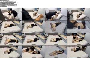 [欢乐谷] 情趣睡衣蒙眼堵嘴驷马 睡觉之前先让m失去三观，肉色厚丝袜蒙眼，内裤堵嘴然后再胶布封嘴，然后再带上耳机，完成一系列步骤，大叔就去客厅看电视了-丝依依