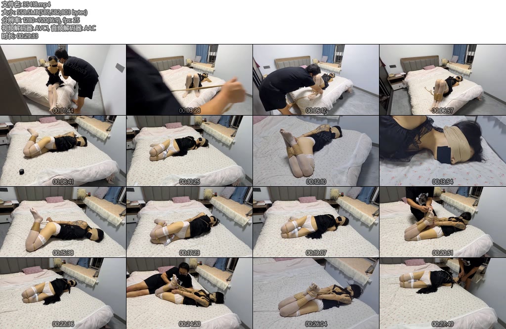 [欢乐谷] 情趣睡衣蒙眼堵嘴驷马 睡觉之前先让m失去三观，肉色厚丝袜蒙眼，内裤堵嘴然后再胶布封嘴，然后再带上耳机，完成一系列步骤，大叔就去客厅看电视了-丝依依