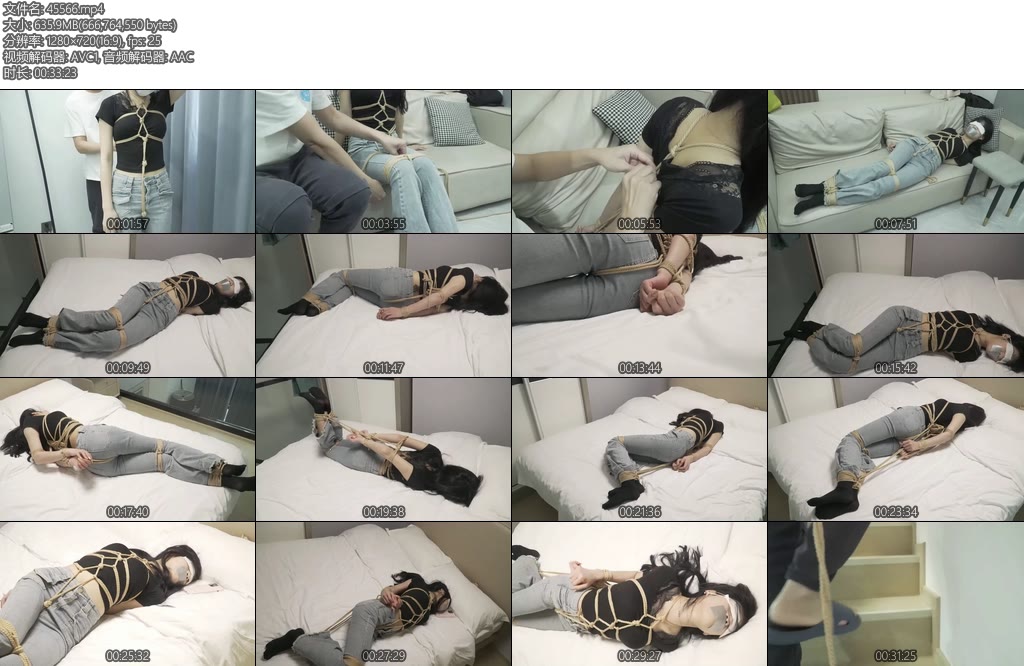 [豆豆原创] 00后清纯女生丝袜塞嘴胶带封嘴直臂反绑挣脱挑战呼救挑战-丝依依