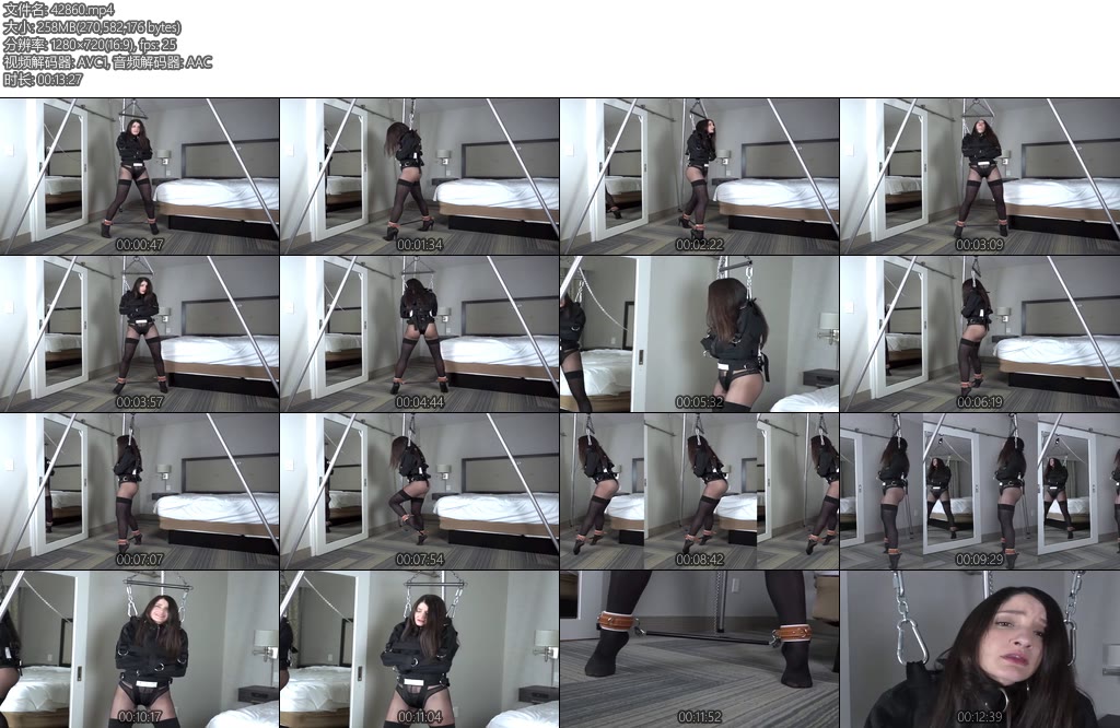 [欧美绳艺] Arielle Lanes Black Straitjacket Suspension-丝依依