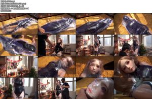 [闪闪原创] 闪闪工作室 全身热缩膜紧缚闷热人形玩偶的二氧化碳地狱-丝依依