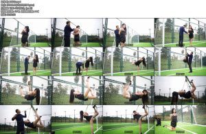 [锐度主张] 嫣儿 吊带深V连衣裙被日式后手缚双腿吊绑在足球场-丝依依