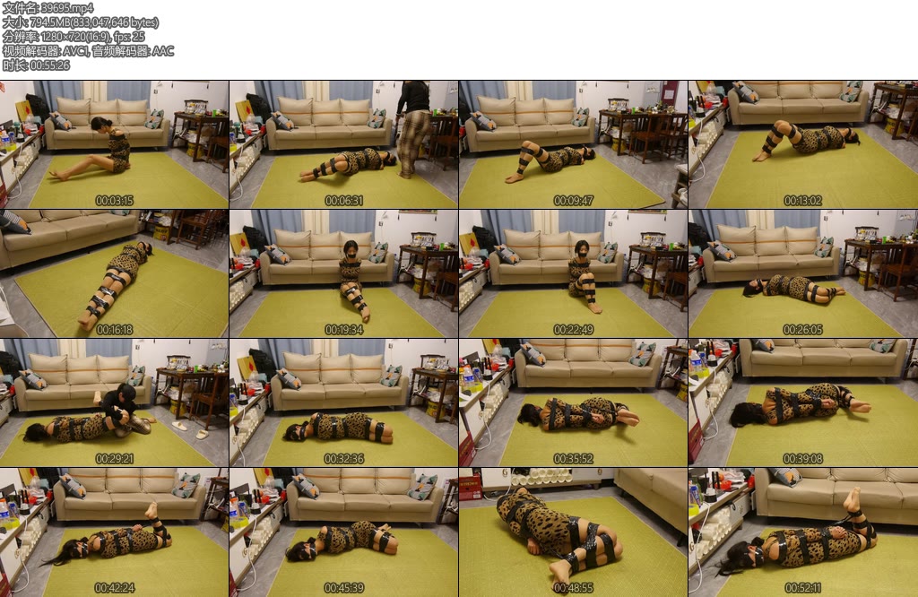 [胜景影视] 豹纹女M胶带缚-丝依依