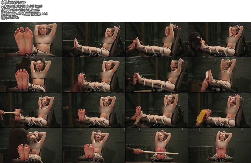 [欧美绳艺] Arina Bastinado and tickling for topless cutie-丝依依