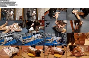 [一绳所爱] 乖乖m驷马捆绑、手铐脚镣、蒙眼堵嘴、口夹、笼子囚禁、打屁股、K9爬行应有尽有-丝依依