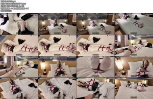 [JIOJIO原创] 衬衫束腰白丝白长裤黑皮靴室内绑架迷晕马具充气口塞红绳紧缚床上放置玩脚挠痒TK郊狼电击GS震动棒榨J射出强制GC-丝依依