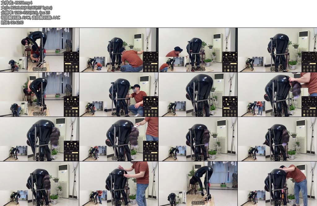 [糖糖原创] 欧美经典复刻金属固定人体家具训练金属拘束k9架超长时间放置AV棒电击皮鞭假阳尾巴-丝依依