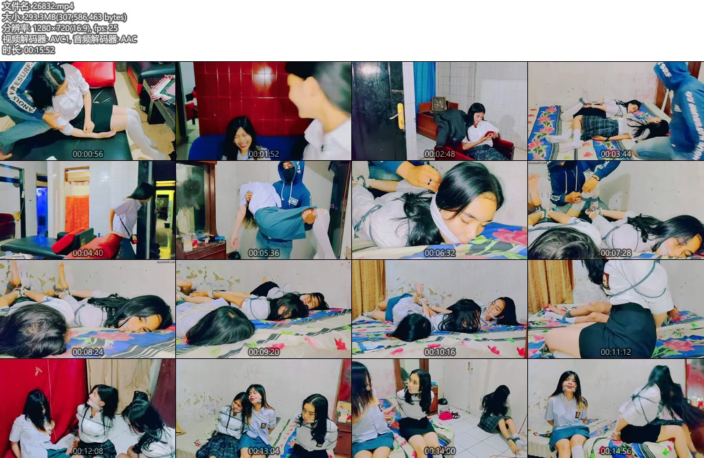 [亚洲绳艺] 三个被绑架的JK学生的陷阱这三个朋友被一个绑架团伙困住了他们把这些美丽的女孩绑在一个房间-丝依依