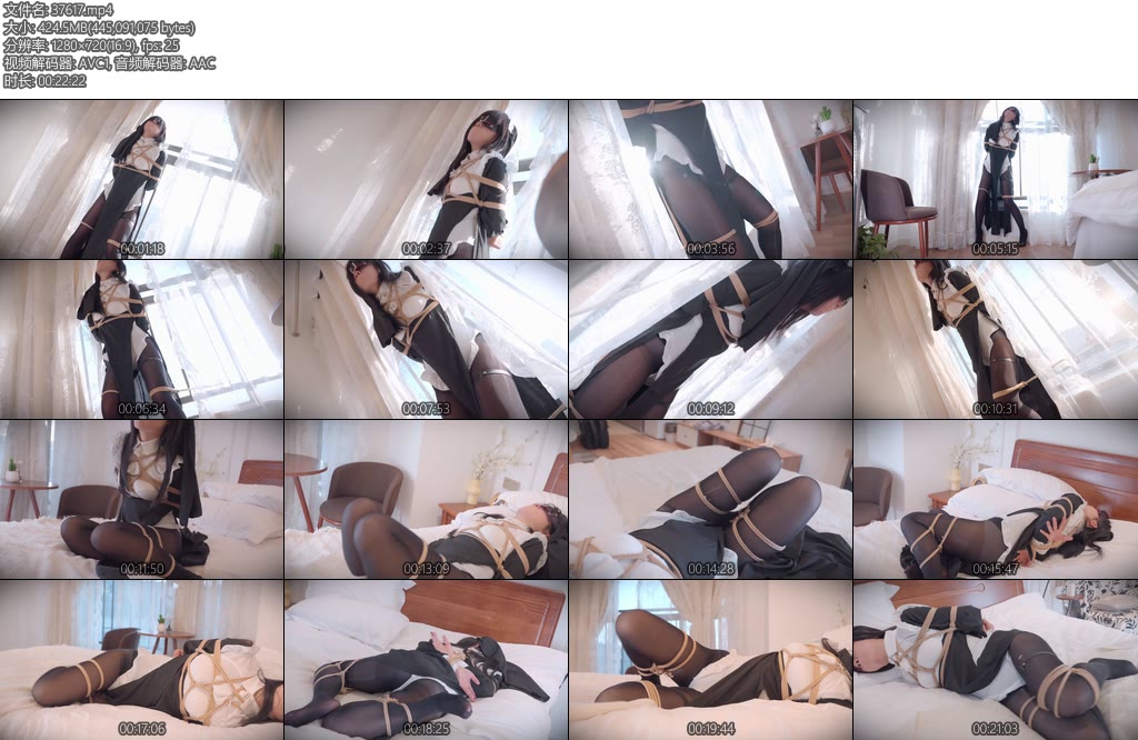 [丝米原创] 4K惩罚堕落修女黑丝修女甘愿罚站分腿固定捆绑寸步难移进退两难只能原地扭动美腿圣光普照修女摆动着曼妙的身体-丝依依