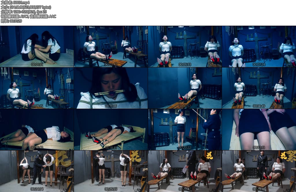 [胜景影视] 师生之间的秘密下集师生被女管教绑在老虎凳上舌头被夹着舌头都夹紫了最后师生被执行绞刑-丝依依