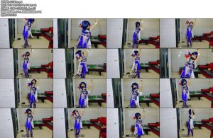 [亚洲绳艺] 叶兰姐cos绑定绑在站立位置一只手举起显示白色和光滑的腋下嘴巴被堵住并逐渐变细双脚赤裸逃脱尝试-丝依依