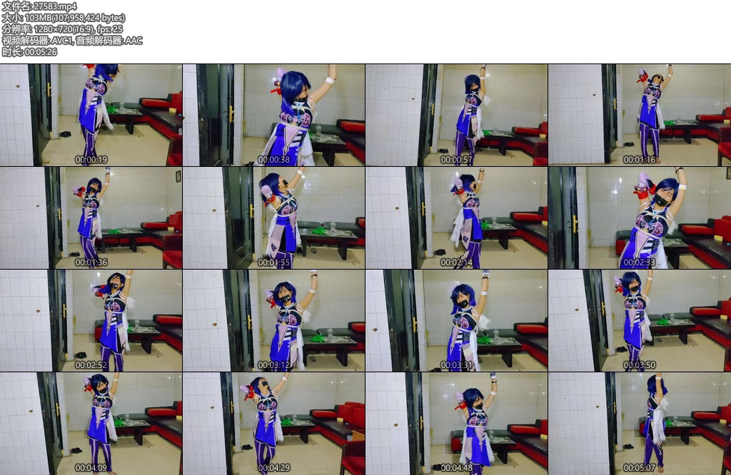 [亚洲绳艺] 叶兰姐cos绑定绑在站立位置一只手举起显示白色和光滑的腋下嘴巴被堵住并逐渐变细双脚赤裸逃脱尝试-丝依依