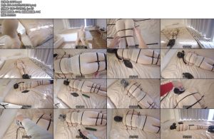 [亚洲绳艺] 丝袜全包扎带捆绑丝袜式紧身衣多层丝袜套头套身子芭蕾舞鞋乳胶面具熟料袋呼吸头套绝闷控制伪娘-丝依依