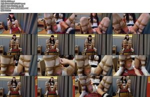 [浅墨原创] 可爱白丝蛋糕裙女仆M腿捆绑椅子固定狂虐X_X-丝依依