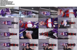 [CD伪娘] 刻猫猫男娘cosplay刻晴黑胶衣口球贞操锁-丝依依