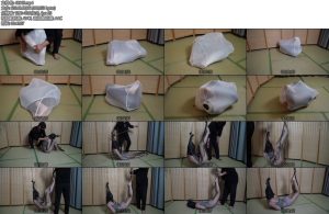 [象人原创] 小0双层洗衣袋束缚挣脱渔网吊缚-丝依依