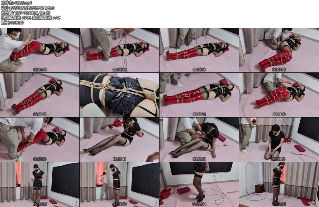 [墨雨原创] 身材高挑大长腿的小姐姐体验过膝长靴束缚手铐脚镣-丝依依