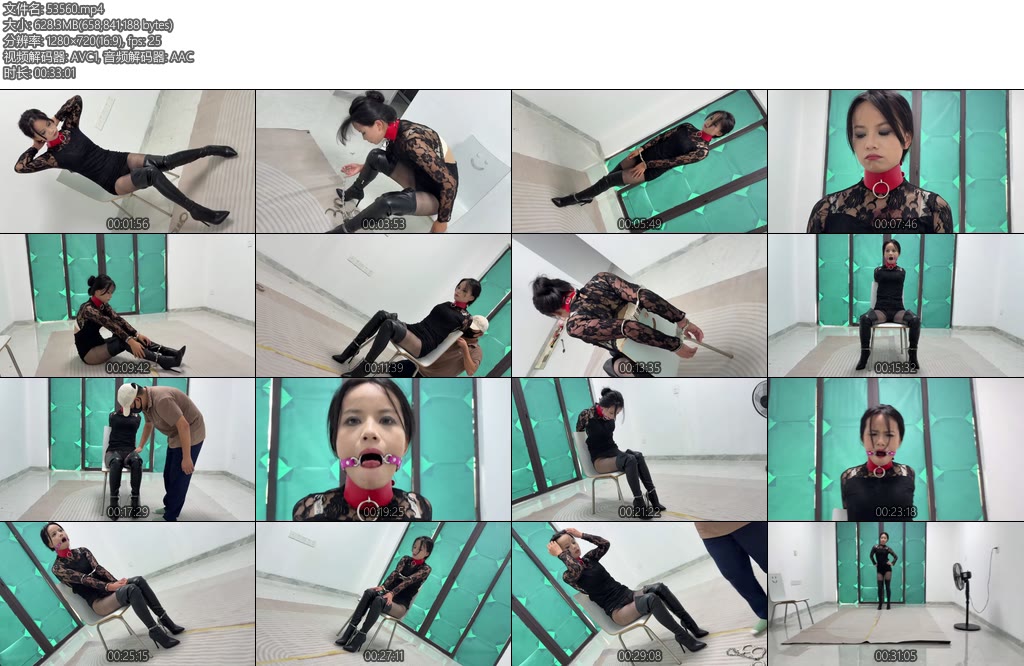 [冰悦原创] 黑丝连衣裙过膝长靴手铐脚镣展示摆姿势-丝依依