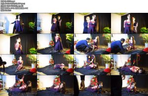 [锐度主张] 嫣儿 紫色晚礼服荧光丝袜孔雀开屏指缚驷马吊起-丝依依