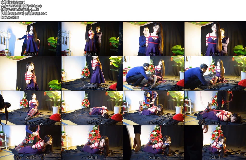 [锐度主张] 嫣儿 紫色晚礼服荧光丝袜孔雀开屏指缚驷马吊起-丝依依