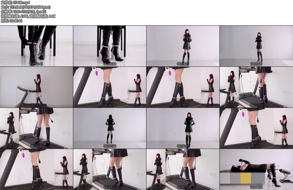 [跑步机] 高跟遇到跑步机铐镣舞步炮机强高锁着铐镣跳舞的皮裙肉丝过膝高跟长靴金属GSTD电动PJ与跑步机-丝依依