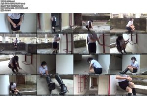 [新月原创] 玉箫户外镣铐遥控TD的完美结合性感高跟长靴制服光腿神器-丝依依