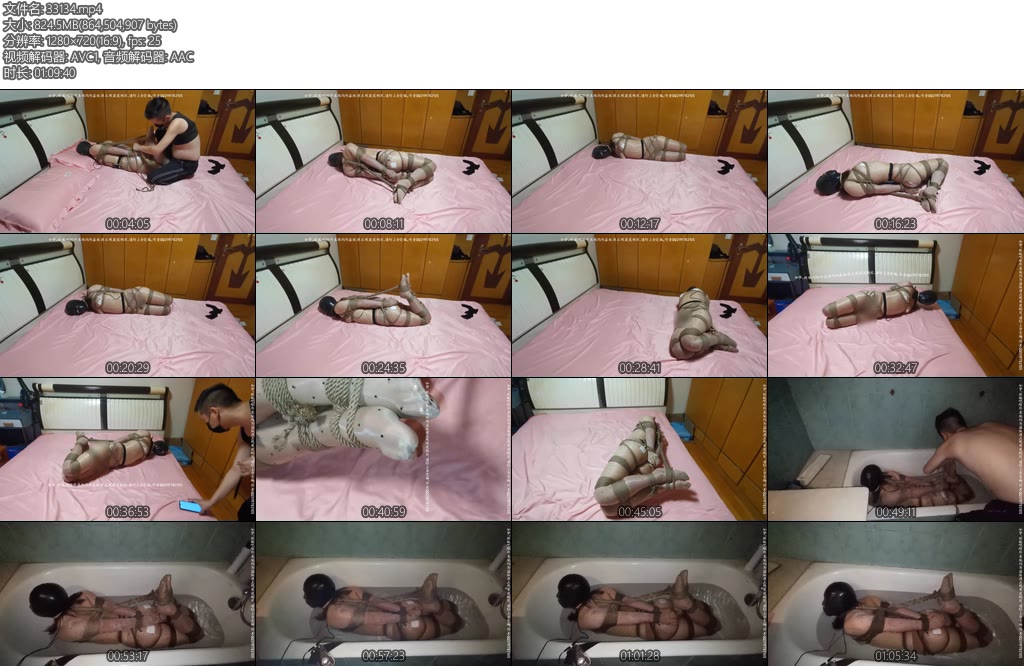 [网友原创] 我的媳妇 131弹、连身肉丝驷马放置监禁浴缸水责驷马电击挣扎剥夺感官极限全程无尿点-丝依依