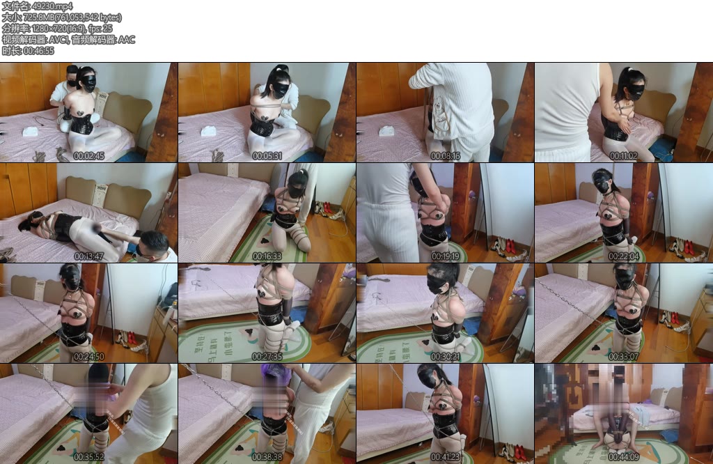 [网友原创] 我的媳妇 212弹被下药的人妻之铁链禁欲舍宾袜白渔网袜叠丝叠腿跪姿固定放置郊狼电击塑料袋子夕强制按头深喉口舌侍奉-丝依依