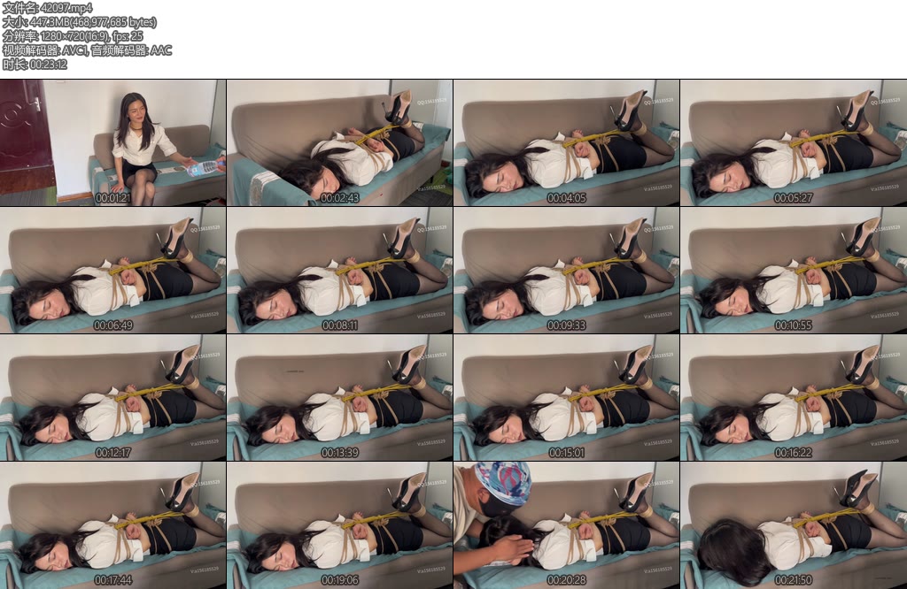 [龙飞原创] 员工请假第2天回公司上班老板把她迷晕捆绑放置加虐待-丝依依