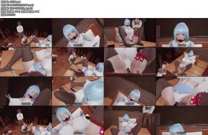 [动画片] 教室里的蓝毛JK少女口球TDAMBZDB过膝袜铁棒固定脚踝M腿-丝依依