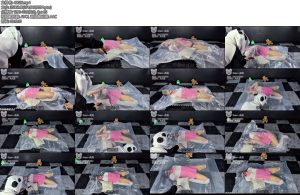 [贝贝熊] 看着乱蹦绝望的小熊难道无孔乳胶头套加真空袋真的很绝望呢不过你应该很喜欢才对多待一会吧小熊日常日记16无孔头套真空袋崩溃多次极限折磨-丝依依