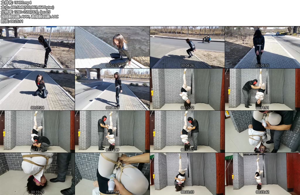 [飞天原创] 云儿内装T弹zcd连体铐户外，众人围观，吓得跑到小树林，不配合主子玩弄，回去直接倒吊起来，残酷TJ开始-丝依依