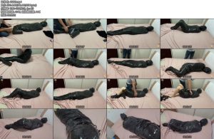 [可视原创] 艺校小姐姐黑塑料袋缠绕全身黑色的艺术破坏给你看各种声音乱你形窒息挣扎求饶-丝依依