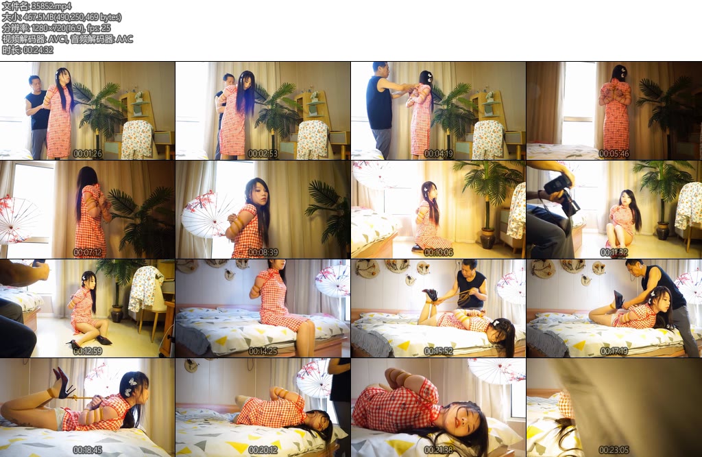 [锐度主张] 嫣儿 国风红裙黄绳五花指缚驷马倒攢蹄毛巾堵嘴-丝依依