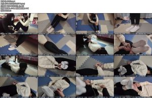 [新月原创] 雨薇镣铐姐妹土字铐8字铐行走挣扎解铐瑜伽裤小白袜-丝依依