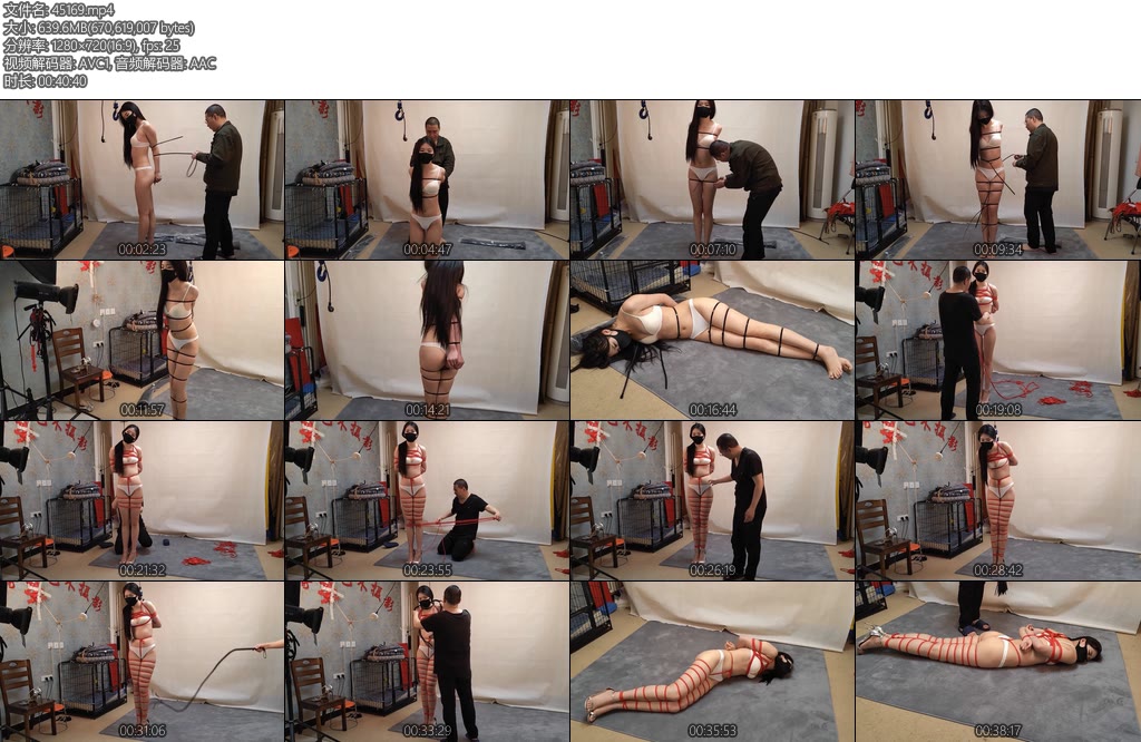 [随心原创] 杨蕊白内丁字裤严厉的直臂扎带红绳吊深陷其中的股绳-丝依依