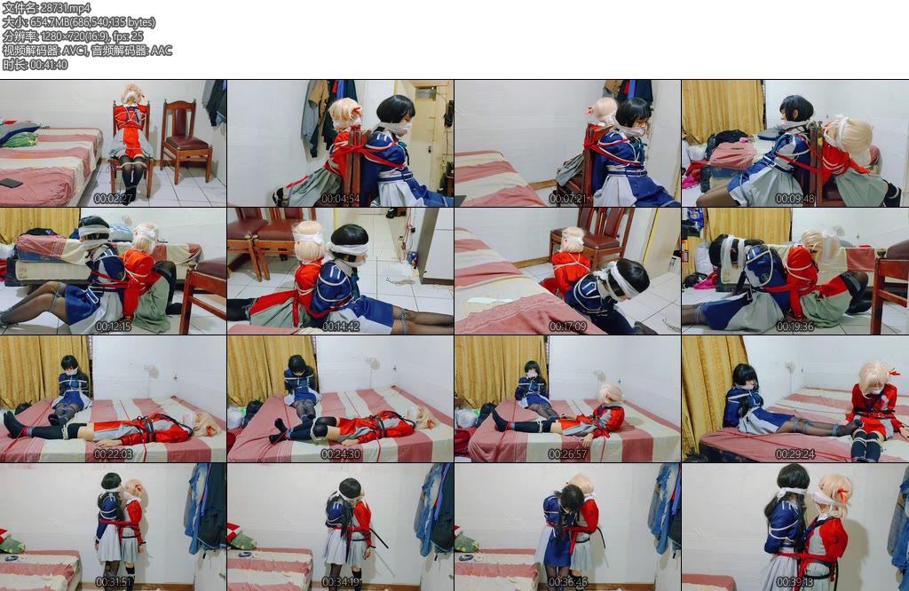 [Cosplay] LycorisRecoil井上泷奈锦木千里傀儡双重束缚被绑在各种姿势上挣扎著要挣脱40分钟充满了呻吟和挣扎-丝依依