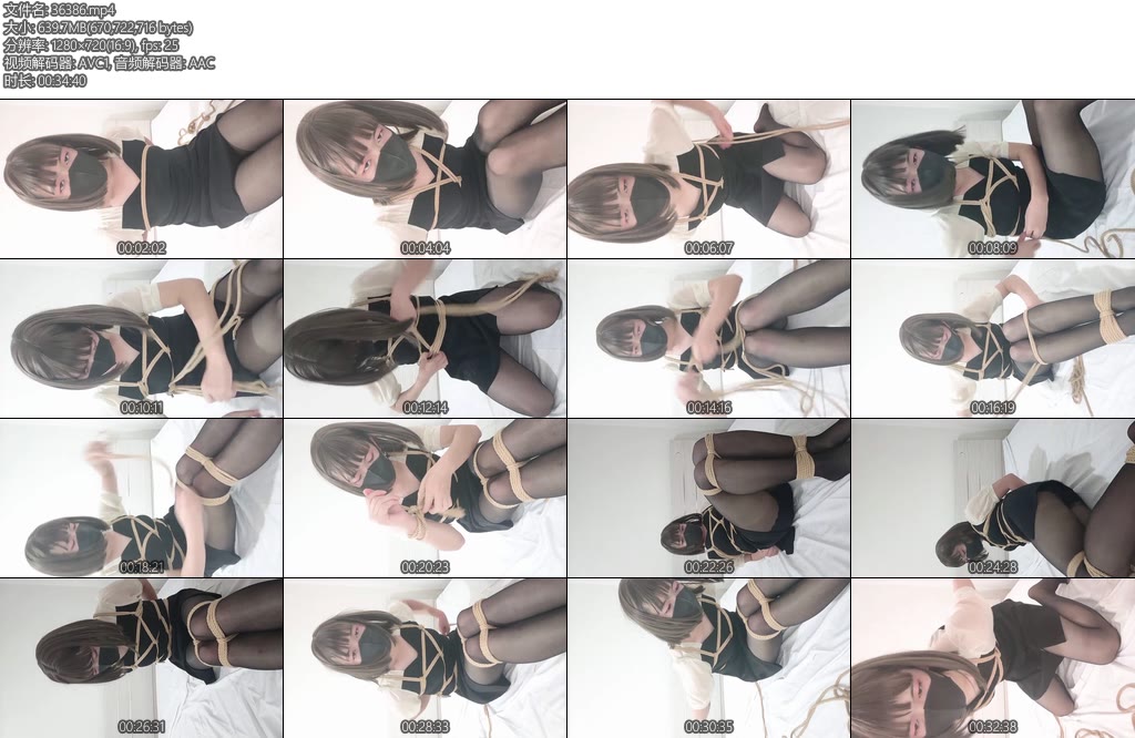[CD伪娘] 黑丝连衣裙龟甲缚自缚解缚-丝依依