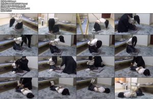 [新月原创] 红豆JK制服黑丝白袜清纯可爱跪绑吊缚驷马挣扎-丝依依