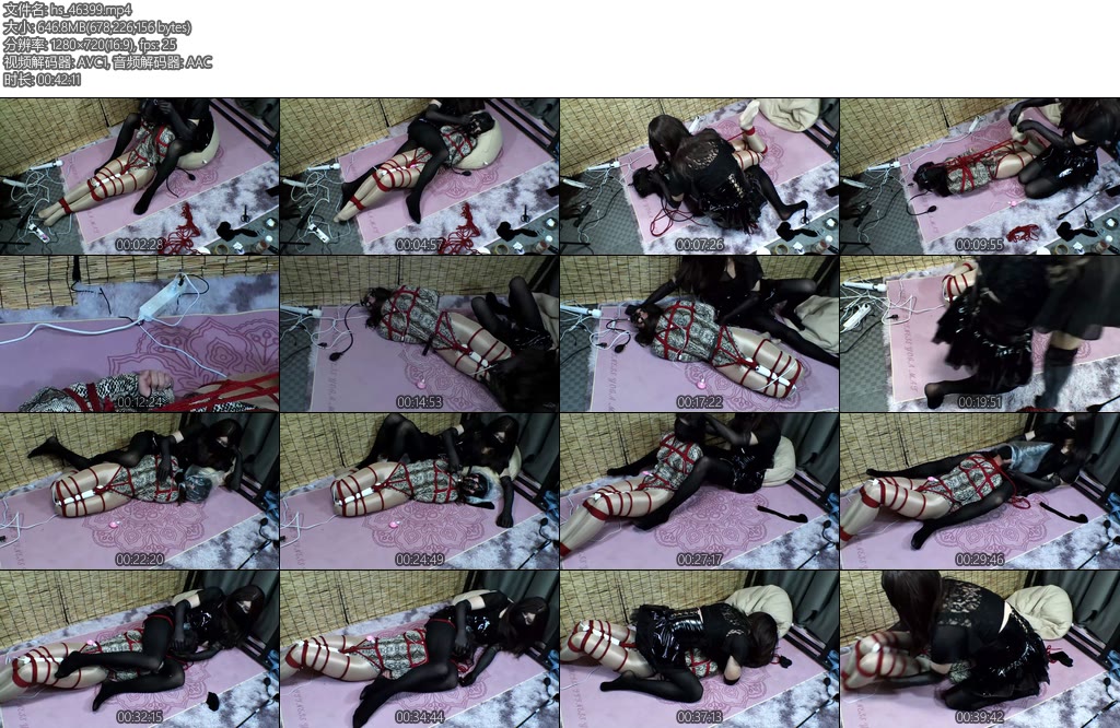 [安安与清月] 油亮肉丝美女蛇清月首次出境全身红绳紧缚充气口塞嘟嘴塑料袋捂嘴红绳狠狠勒脖数次达到挣扎极限扭动-丝依依