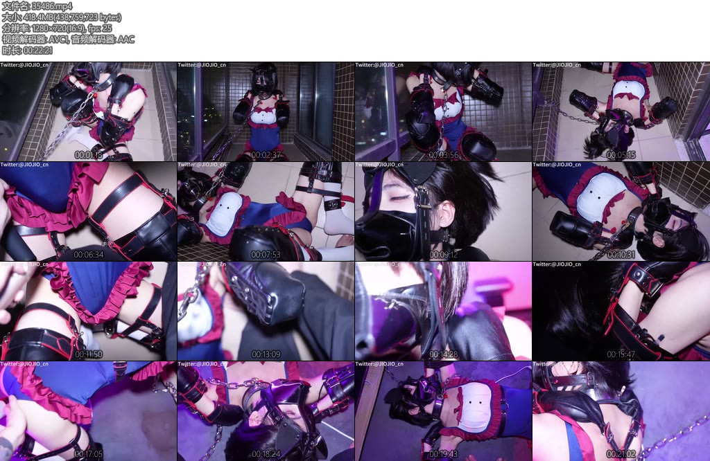 [JIOJIO原创] 红蓝白花边泳衣2阳台放置K9训练强制GC-丝依依