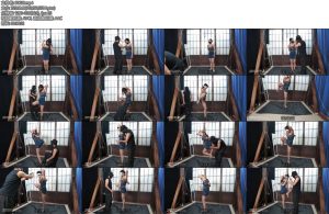 [试炼原创] 小欣蓝裙肉丝超多麻绳单脚吊缚绑法参考了一个国外电影情节-丝依依